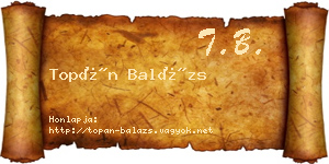 Topán Balázs névjegykártya